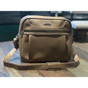 Vintage Samsonite Shoulder Bag – Terra Cotta Brown Faux Leather – 1980s